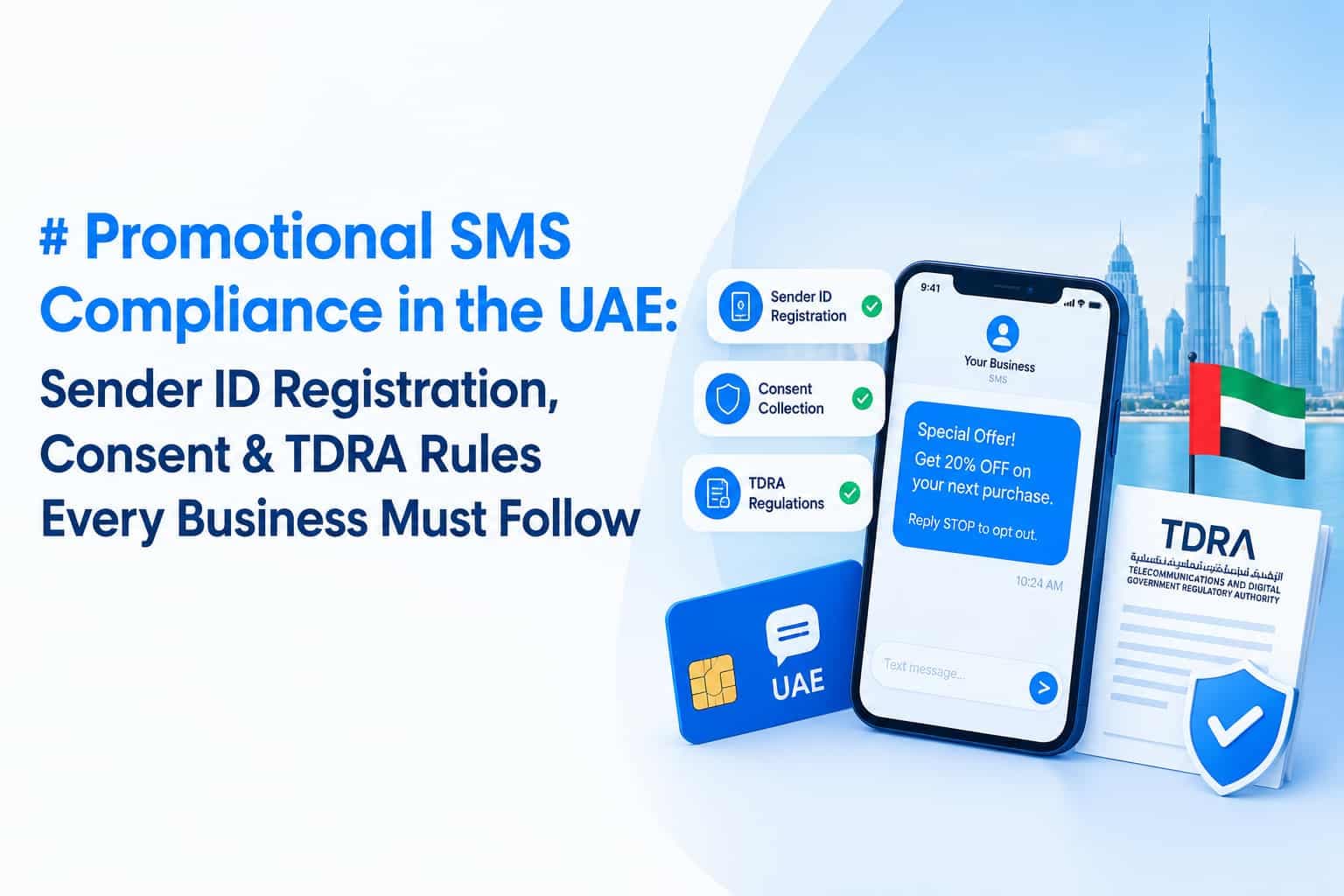 Promotional SMS Compliance in the UAE: Sender ID Registration, Consent & TDRA Rules Every Business Must Follow