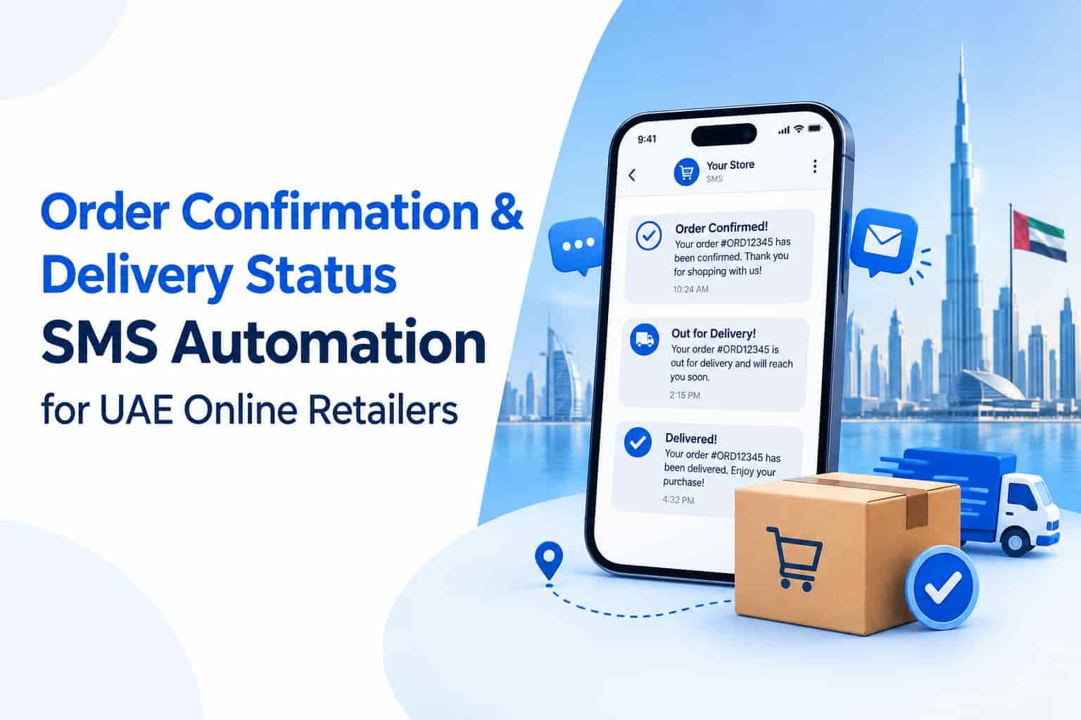 Order Confirmation & Delivery Status SMS Automation for UAE Online Retailers