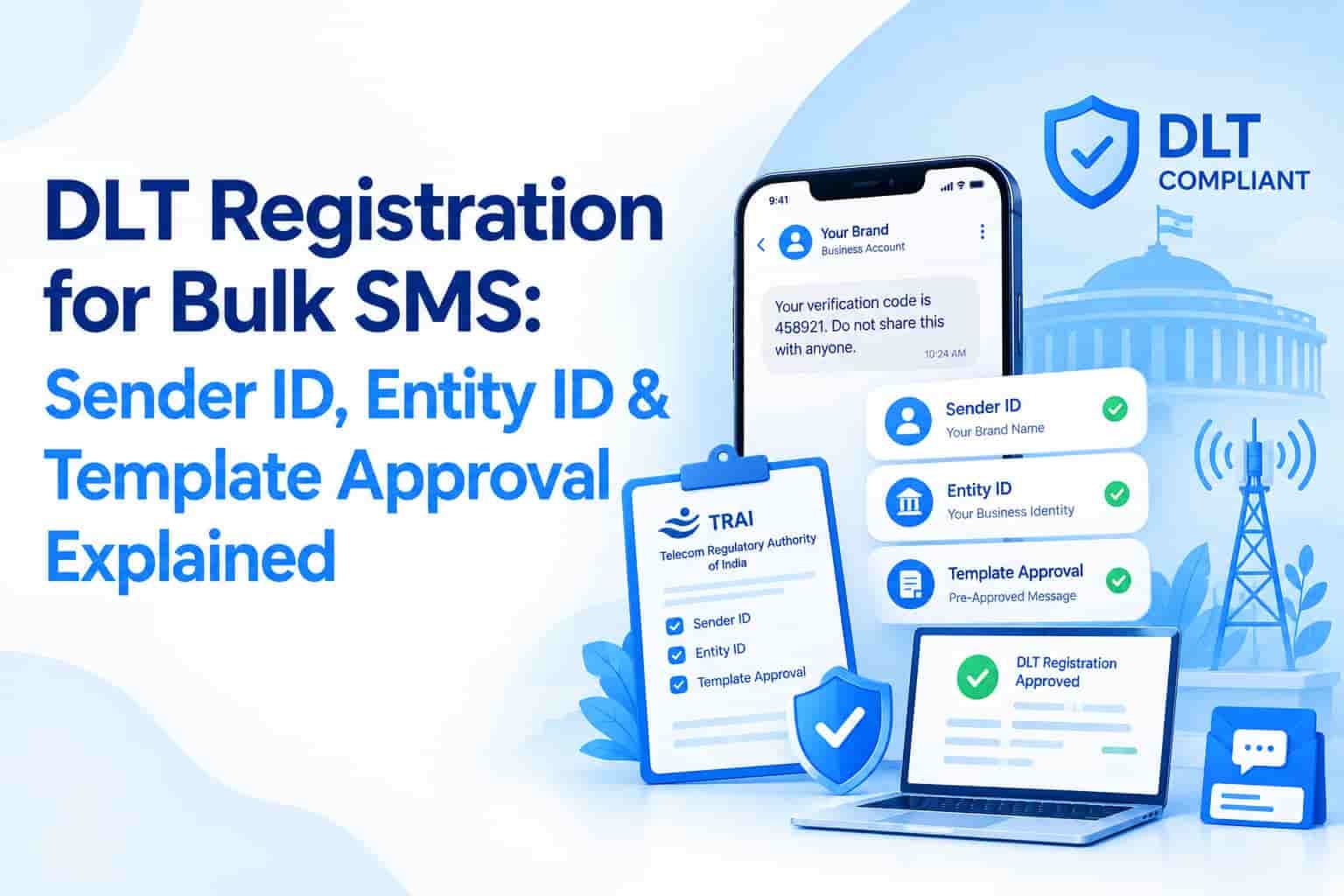DLT Registration for Bulk SMS: Sender ID, Entity ID & Template Approval Explained