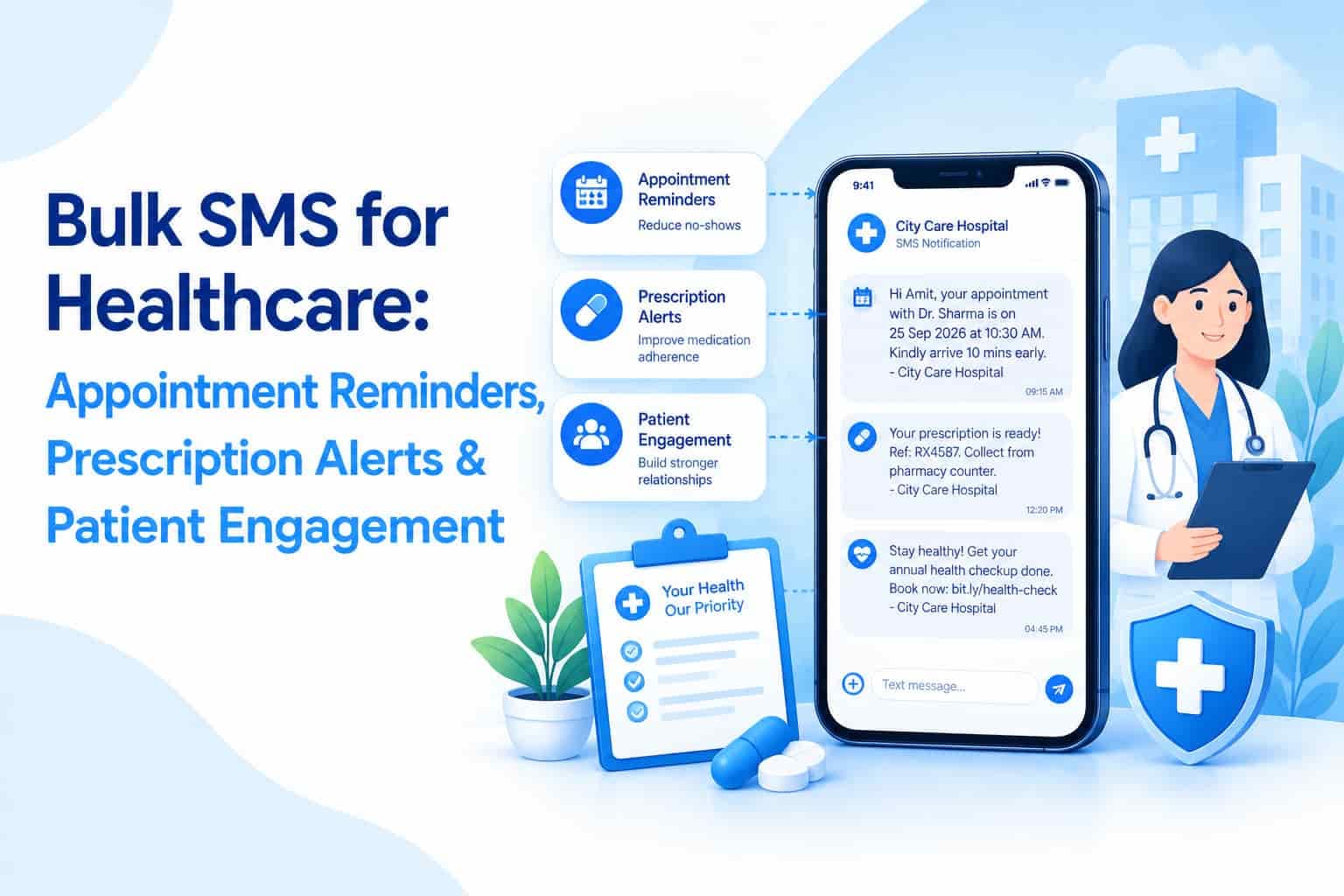 Bulk SMS for Healthcare: Appointment Reminders, Prescription Alerts & Patient Engagement