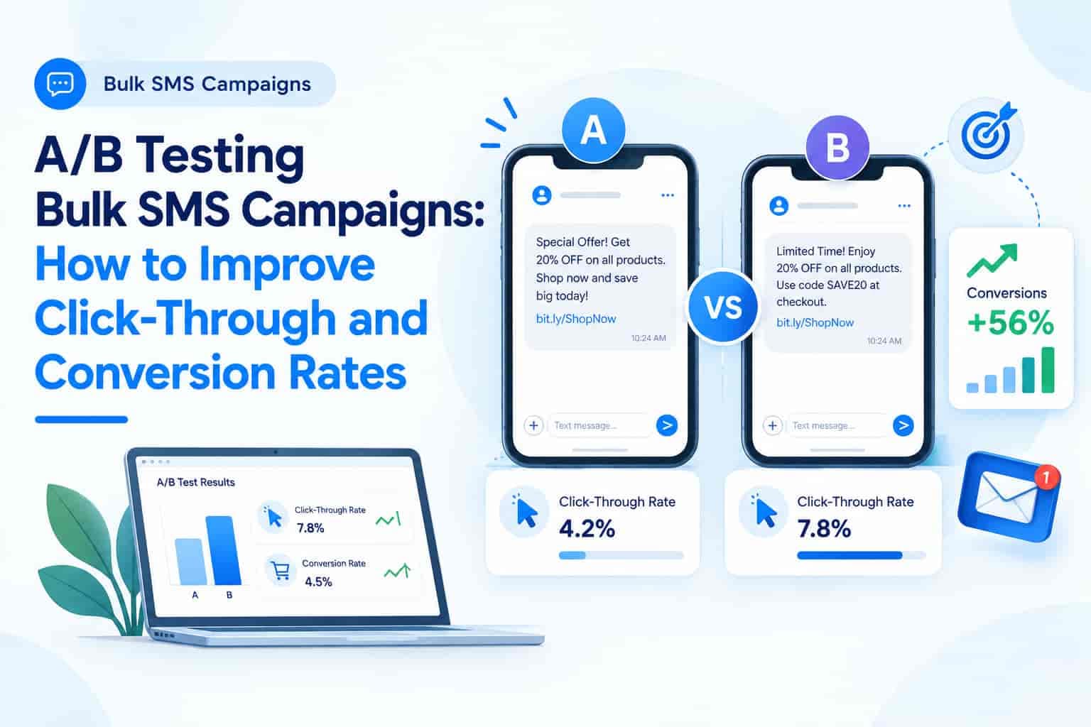 A/B Testing Bulk SMS Campaigns: How to Improve Click-Through and Conversion Rates