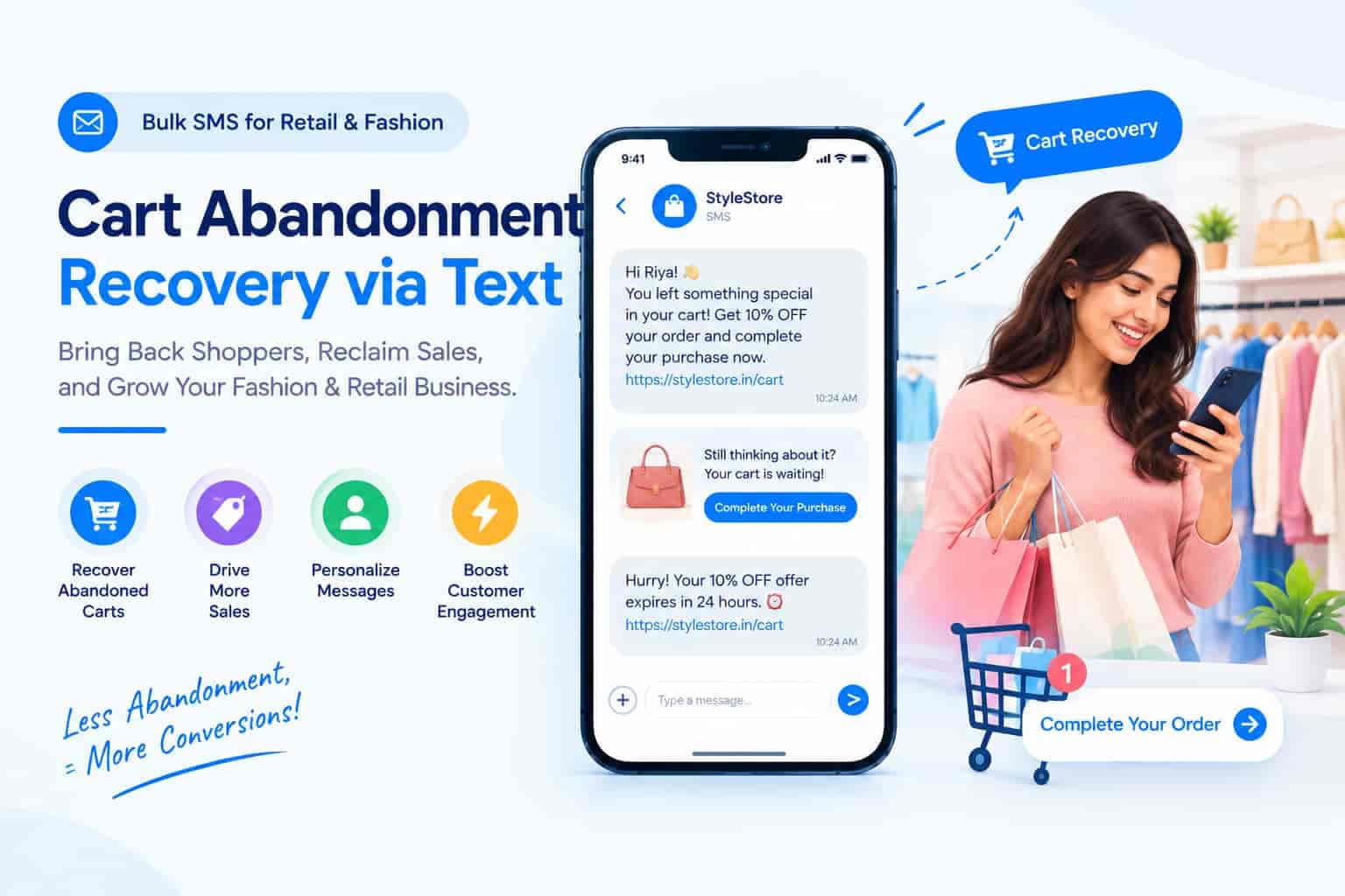 Bulk SMS for Retail & Fashion: Cart Abandonment Recovery via Text