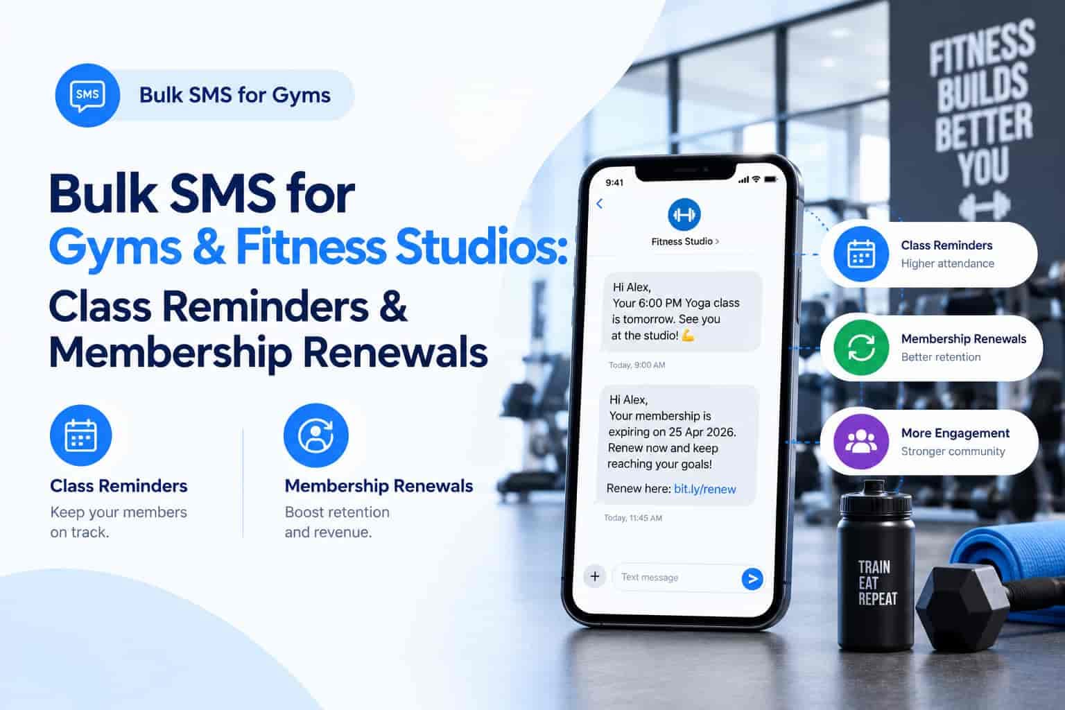 Bulk SMS for Gyms & Fitness Studios: Class Reminders & Membership Renewals