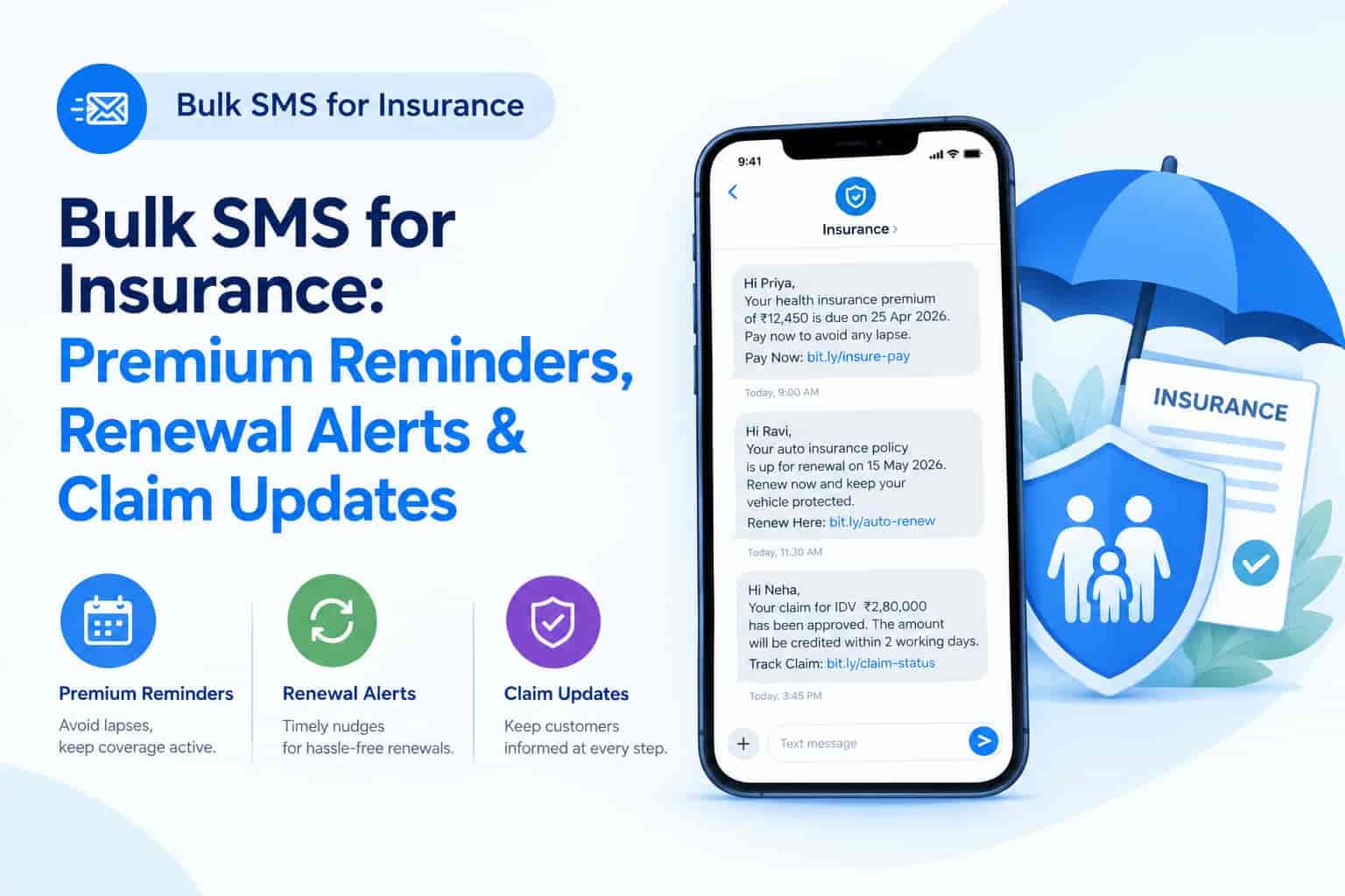 Bulk SMS for Insurance: Premium Reminders, Renewal Alerts & Claim Updates
