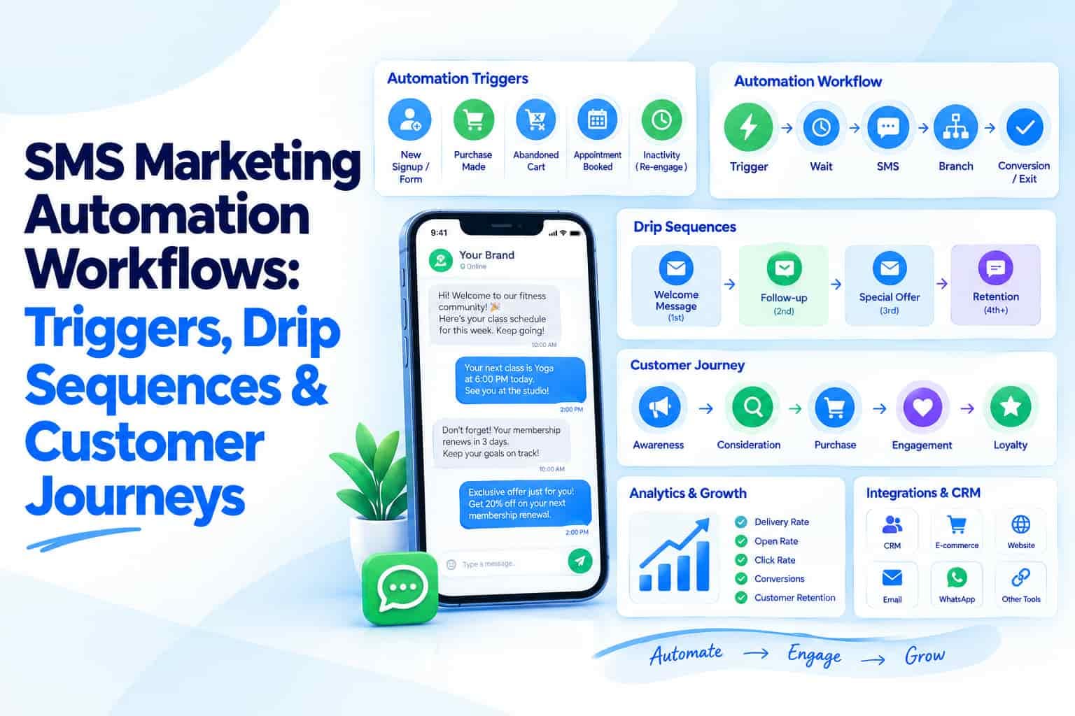 SMS Marketing Automation Workflows: Triggers, Drip Sequences & Customer Journeys