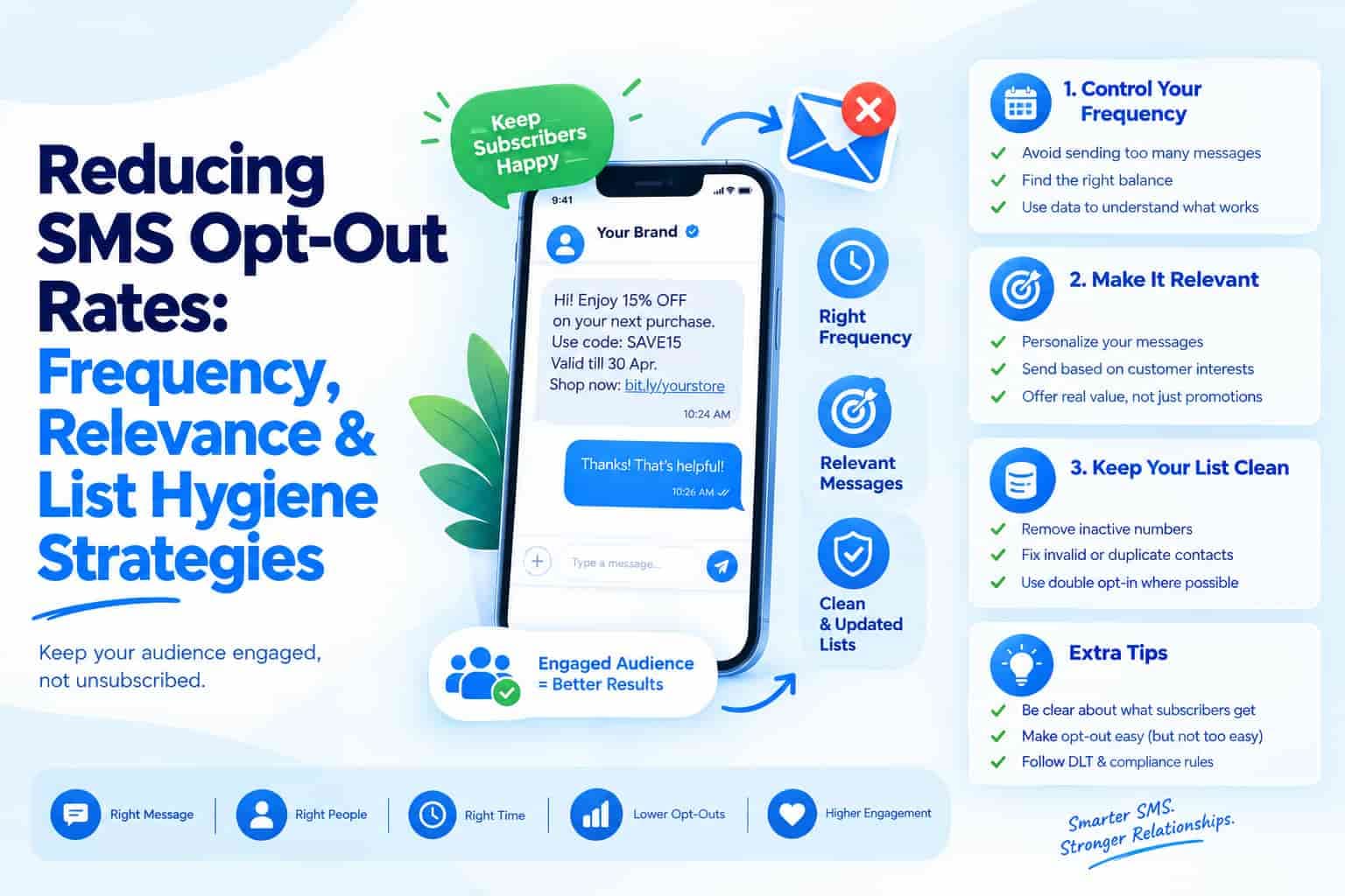 Reducing SMS Opt-Out Rates: Frequency, Relevance & List Hygiene Strategies