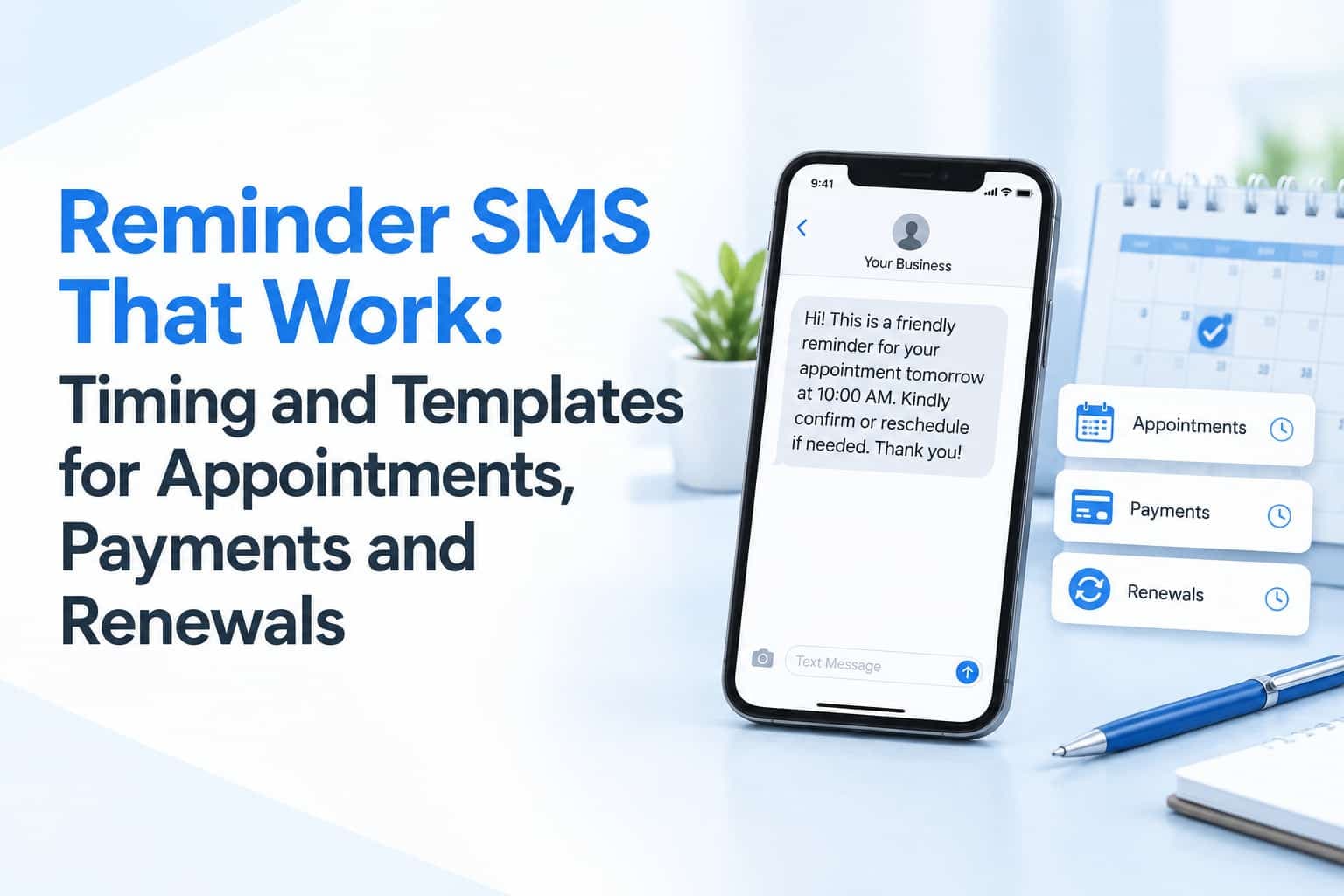 Reminder SMS That Work: Timing and Templates for Appointments, Payments and Renewals