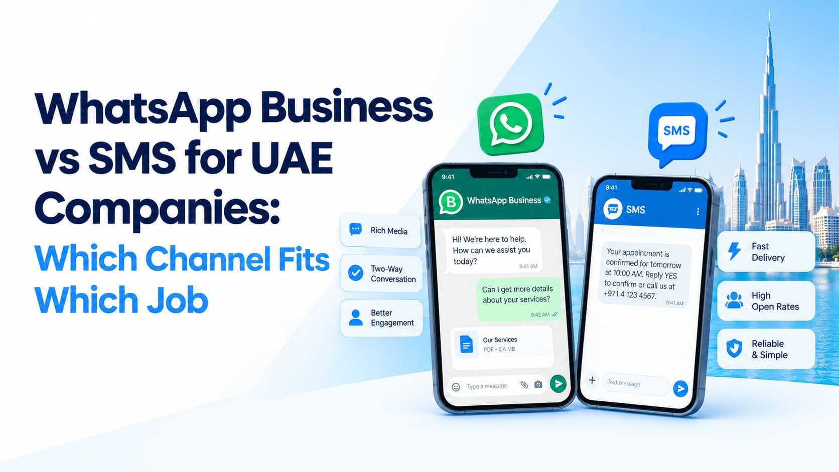 WhatsApp Business vs SMS for UAE Companies: Which Channel Fits Which Job